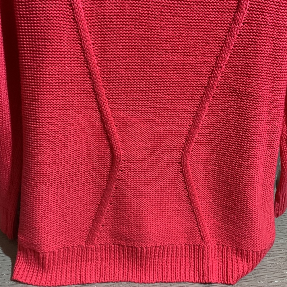Apt. 9 Sweater Pullover Dark Pink/Red 1X Stretchy Long Sleeve Cable Knit - Picture 10 of 16